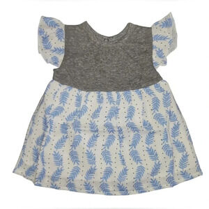 NWR Miki Miette Blue Leaf Pattern Dress Size 3 Months
